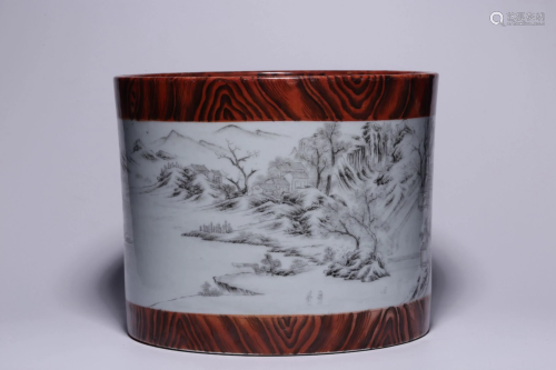 Qing Dynasty Yongzheng Period Made Imitation wood grain