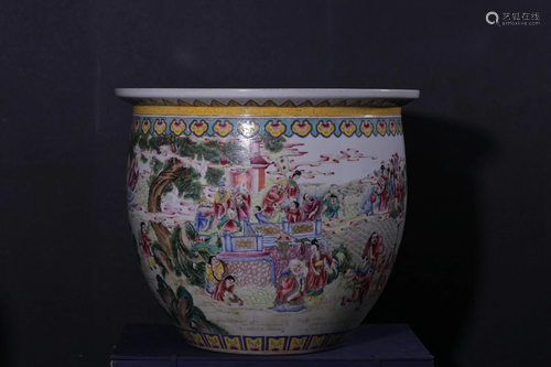 Qing Dynasty Famille Rose 'Immortals' Fishbowl