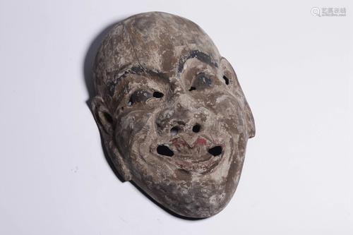 Qing Dynasty Woodcarving Local Opera Mask