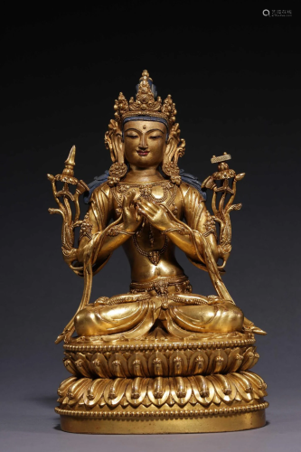 A Figure of Qing Dynasty Gilt Bronze Tara