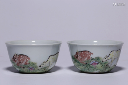 A Pair of Qing Dynasty Yongzheng Period Made Famille