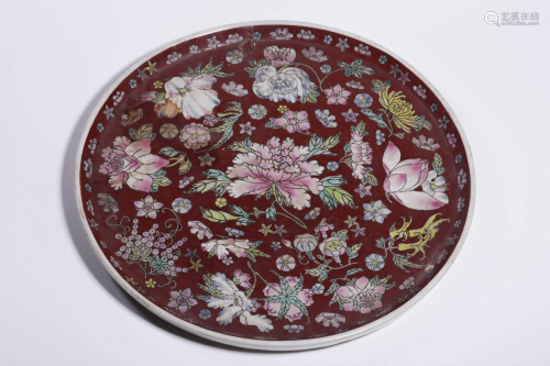1949 Export Famille Rose 'Floral' Plate