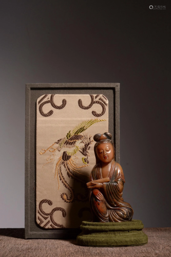 Qing Dynasty Shoushan Stone Color Decorated Sutra