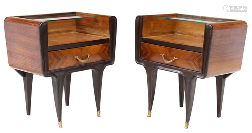 2) ITALIAN MID-CENTURY MODERN ROSEWOOD NIGHTSTANDS