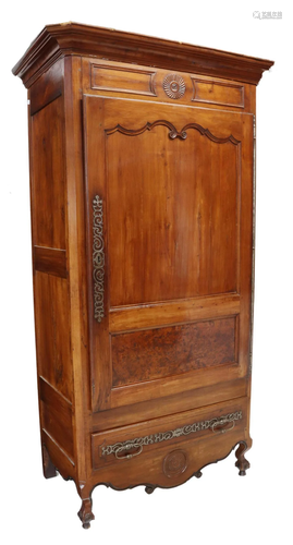 FRENCH PROVINCIAL FRUITWOOD SINGLE-DOOR ARMOIRE