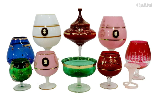 (10) VINTAGE FRENCH & ITALIAN ART GLASS VASES
