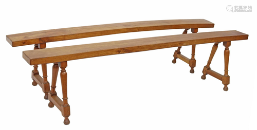 (2) FRENCH PROVINCIAL FRUITWOOD BENCHES, 80