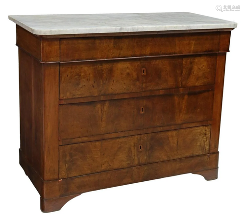 FRENCH LOUIS PHILIPPE PERIOD MARBLE-TOP COMMODE