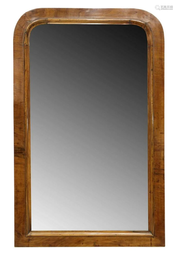 ART DECO WALNUT FRAMED WALL MIRROR, 41