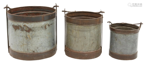 (3) GALVANIZED STEEL & IRON BUCKETS