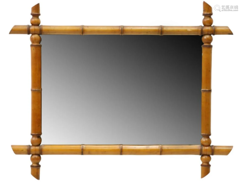FRENCH FAUX BAMBOO HANGING WALL MIRROR