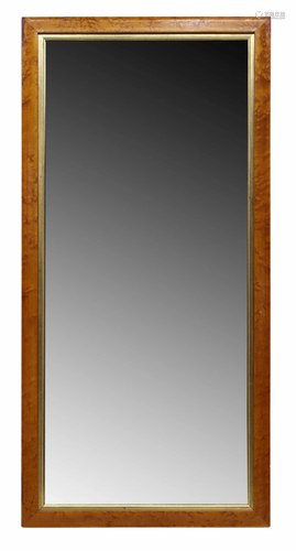 VINTAGE BIRDSEYE MAPLE FRAMED MIRROR, 43