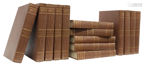 (14) ITALIAN LIBRARY SHELF ENCYCLOPEDIA BOOKS