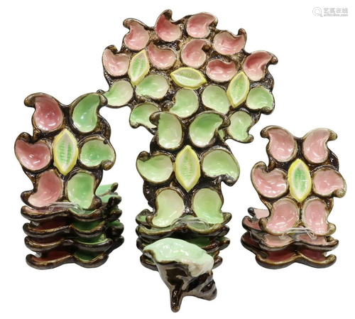 (14) FRENCH FAIENCE OYSTER SERVICE