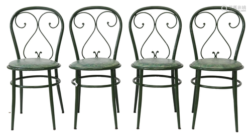 (4) FRENCH METAL BISTRO CHAIRS