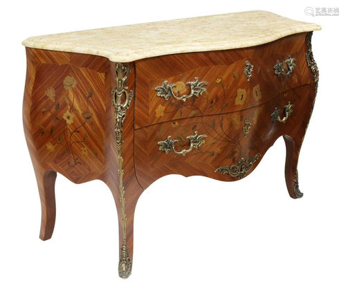 FRENCH LOUIS XV STYLE MARQUETRY COMMODE