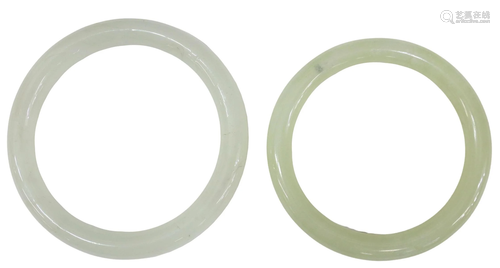 (2) CHINESE JADE BANGLE BRACELETS