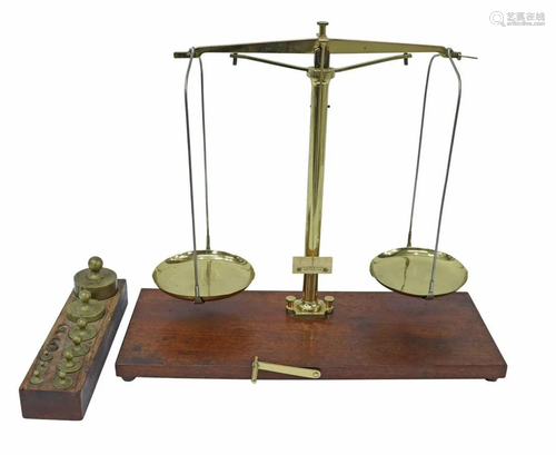 BECKER'S SONS ROTTERDAM BRASS SCALE & WEIGHTS