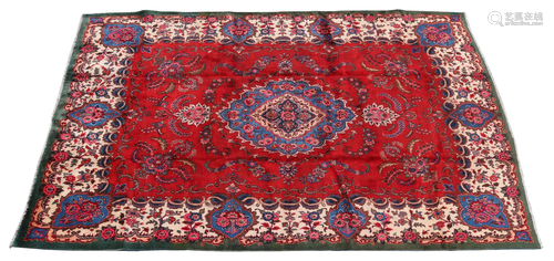 HAND-TIED PERSIAN MASHAD RUG, 12'3