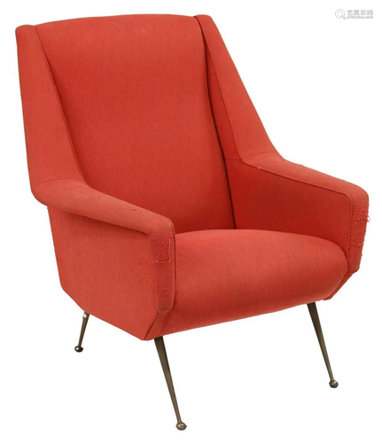 ITALIAN MID-CENTURY MODERN UPHOLSTERED ARMCHAIR