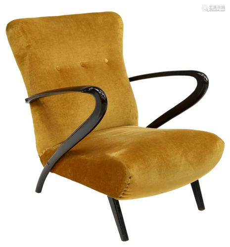 ITALIAN MID-CENTURY MODERN UPHOLSTERED ARMCHAIR