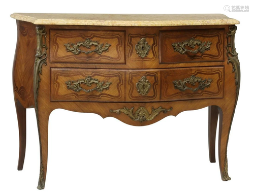 FRENCH LOUIS XV STYLE MARBLE-TOP COMMODE