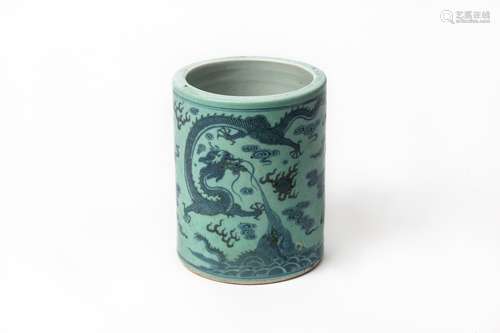 CHINE, dynastie Qing (1644-1911).Pot à pinceaux 