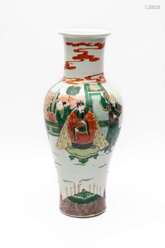 CHINE, XIXème siècle.Vase balustre en porcelaine et émaux de...