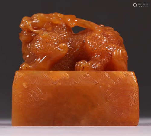 TIANHUANG STONE CARVED DRAGON SEAL