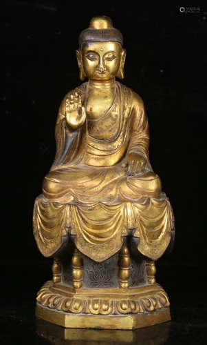 GILT BRONZE CAST BUDDHA STATUE