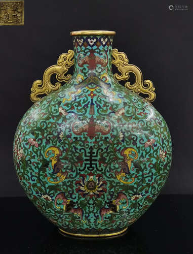 CLOISONNE CAST VASE