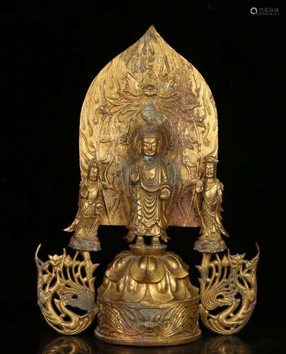 GILT BRONZE CAST BUDDHA STATUE