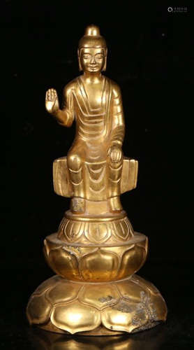 GILT BRONZE CAST BUDDHA STATUE