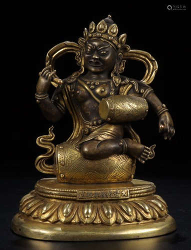 QIANLONG MARK GILT BRONZE CAST BUDDHA STATUE