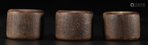 SET OF CHENXIANG WOOD CARVED RING