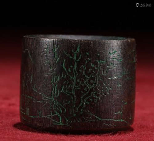 CHENXIANG WOOD CARVED LANDSCAPE RING