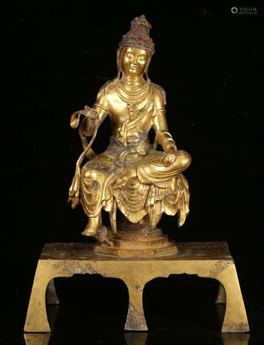 GILT BRONZE CAST BUDDHA STATUE