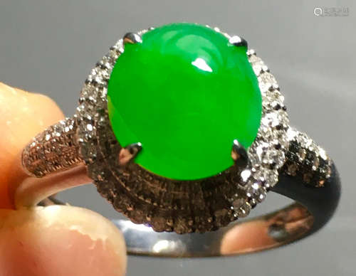 ICY GREEN JADEITE RING