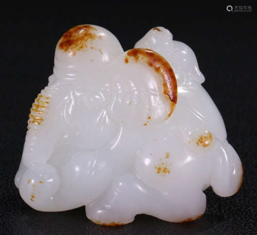 XINJIANG HETIAN JADE SEED ELEPHANT PENDANT