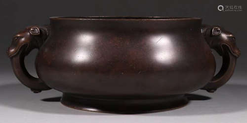 COPPER CAST DOUBLE EAR CENSER