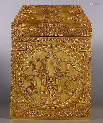 GILT BRONZE CAST FLORAL PATTERN BOX