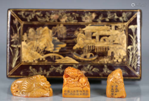 SET OF TIANHUANG STONE CARVED SEAL
