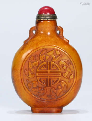 LUJIAO CARVED SNUFF BOTTLE