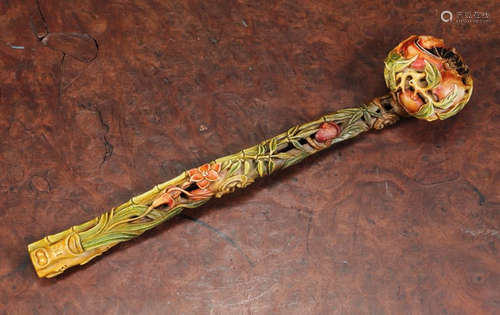 LUJIAO CARVED RUYI SCEPTER