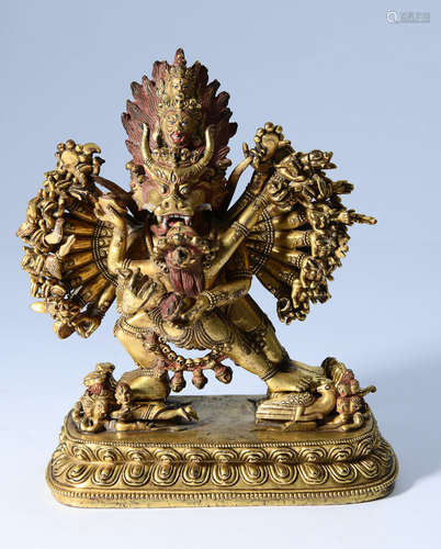 GILT BRONZE CAST BUDDHA STATUE