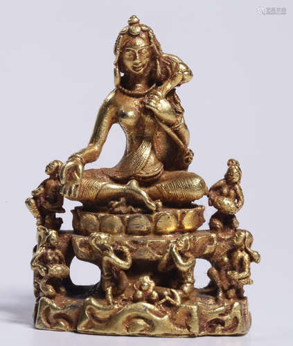 GOLD GUANYIN BUDDHA STATUE