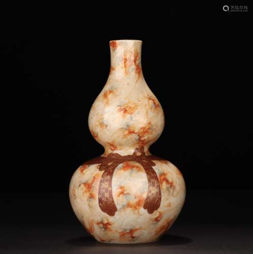 清 石纹釉葫芦瓶