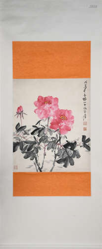 A CHINESE PAINTING OF FLOWERS