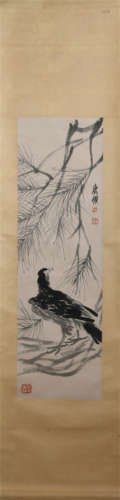 A CHINESE PAINTING OF EAGLE AND PINE TREE