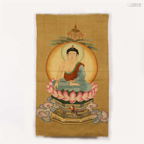 A CHINESE KESI EMBROIDERY OF SAKYAMUNI